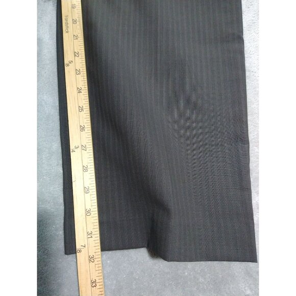 Banana Republic Dress Pants Mens 36x32 Brown Striped Wool Blend Flat Front - Picture 5 of 10